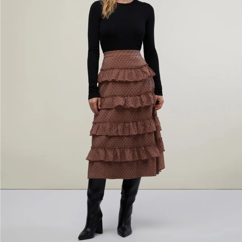 Rachel Parcell midi ruffle skirt